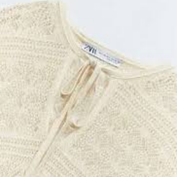 Zara Pointelle Knit Tunic - Picture 2 of 6
